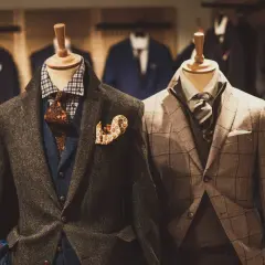 Eleganckie męskie garnitury na manekinach. Zastanawiasz się, jaki garnitur dla blondyna? Zobacz te propozycje.