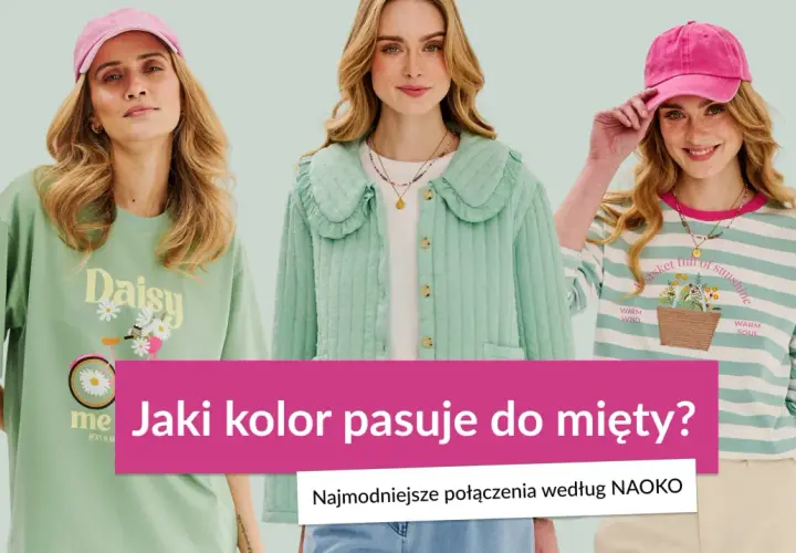 Trzy kobiety w pastelowych stylizacjach. Dowiedz się, jaki kolor pasuje do mięty, by stworzyć modne połączenia.