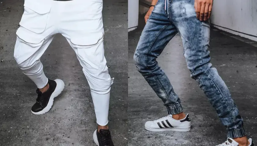 Białe i jeansowe joggery – spodnie, które łączą wygodę z modnym stylem. Zobacz, co to joggery i jak je nosić!