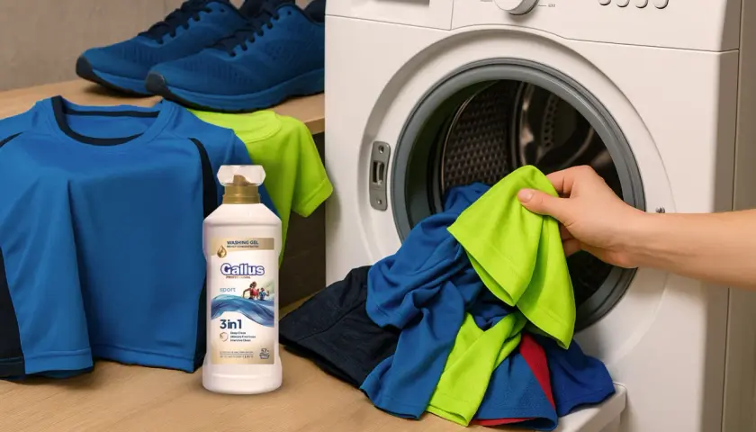 Jak prać koszule sportowe? Włóż je do pralki z żelem Gallus Sport 3in1.