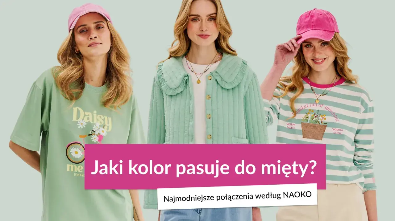 Trzy kobiety w pastelowych stylizacjach. Dowiedz się, jaki kolor pasuje do mięty, by stworzyć modne połączenia.