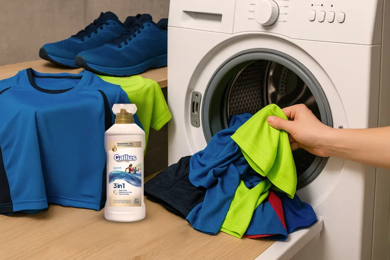 Jak prać koszule sportowe? Włóż je do pralki z żelem Gallus Sport 3in1.