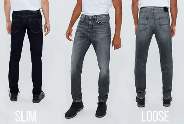 Różne fasony dżinsów męskich slim regular loose