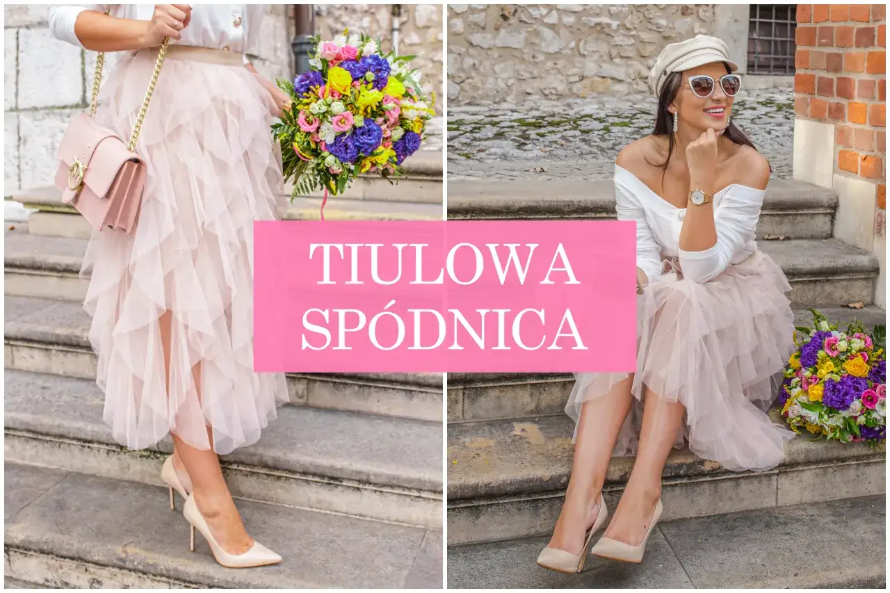 tiulowa spódnica eleganckie stylizacje wesele