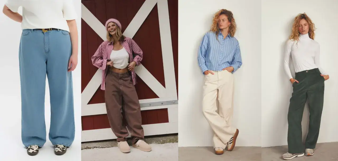 spodnie wysoki stan palazzo straight leg mom jeans bootcut porównanie